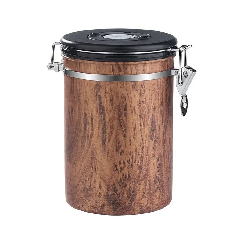 Contenitore Ermetico per Caffè 1,8L in Acciaio Inox 304 – Barattolo Sottovuoto per Chicchi, Polveri e Alimenti Secchi con Cucchiaio Dosatore