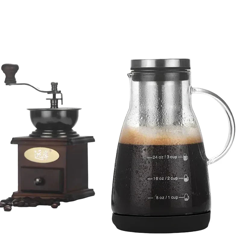 Caraffa in Vetro da 710 ml per Cold Brew e Caffè Freddo – Sistema Manuale Pour Over per Bevande Fredde