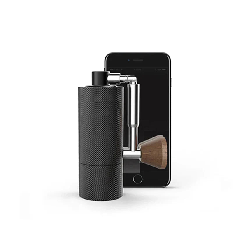 Macinacaffè Manuale Portatile Mini in Alluminio e Legno – Macine CNC in Acciaio Inox per Espresso e Caffè Filtro (10 cm)