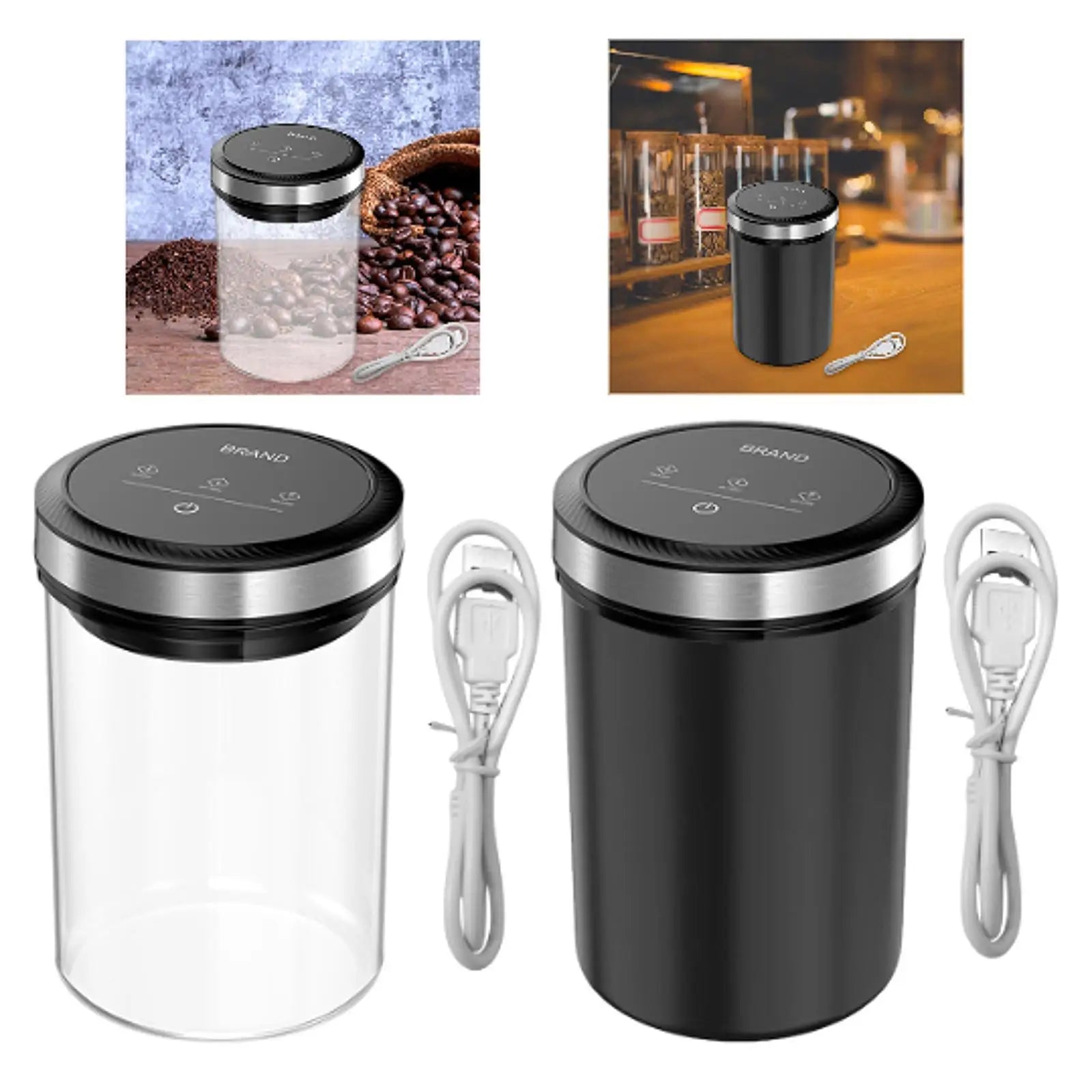 Barattolo in Vetro Borosilicato con Chiusura Sottovuoto Automatica – Contenitore Ermetico per Caffè, Tè e Alimenti Secchi