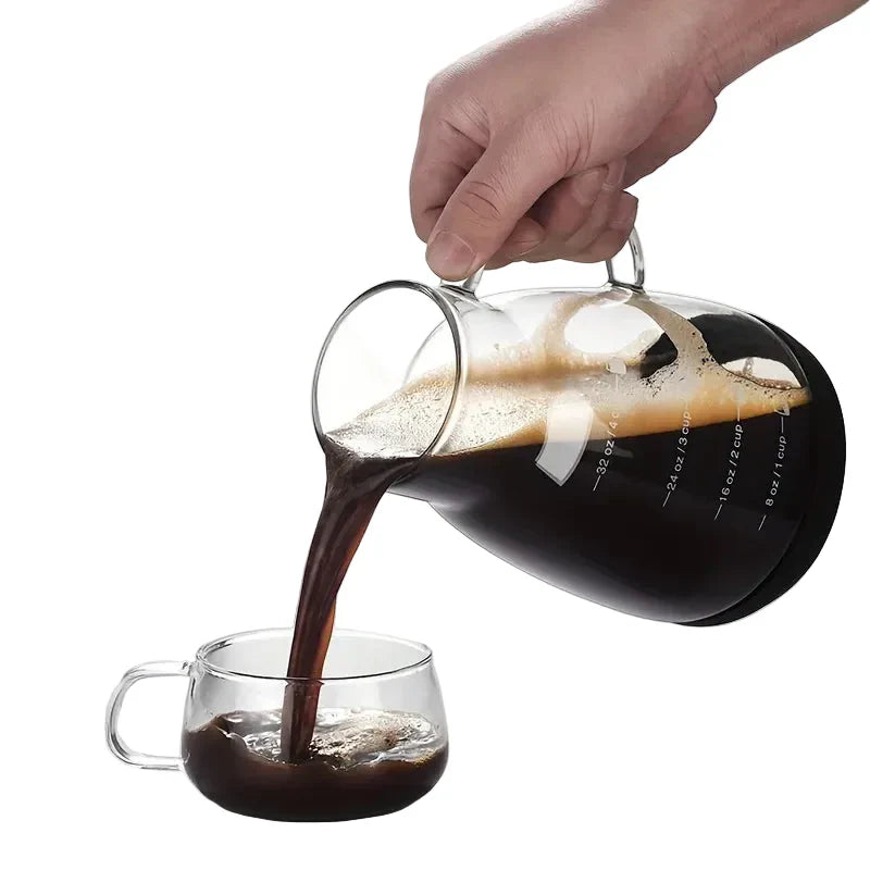 Caraffa in Vetro da 710 ml per Cold Brew e Caffè Freddo – Sistema Manuale Pour Over per Bevande Fredde