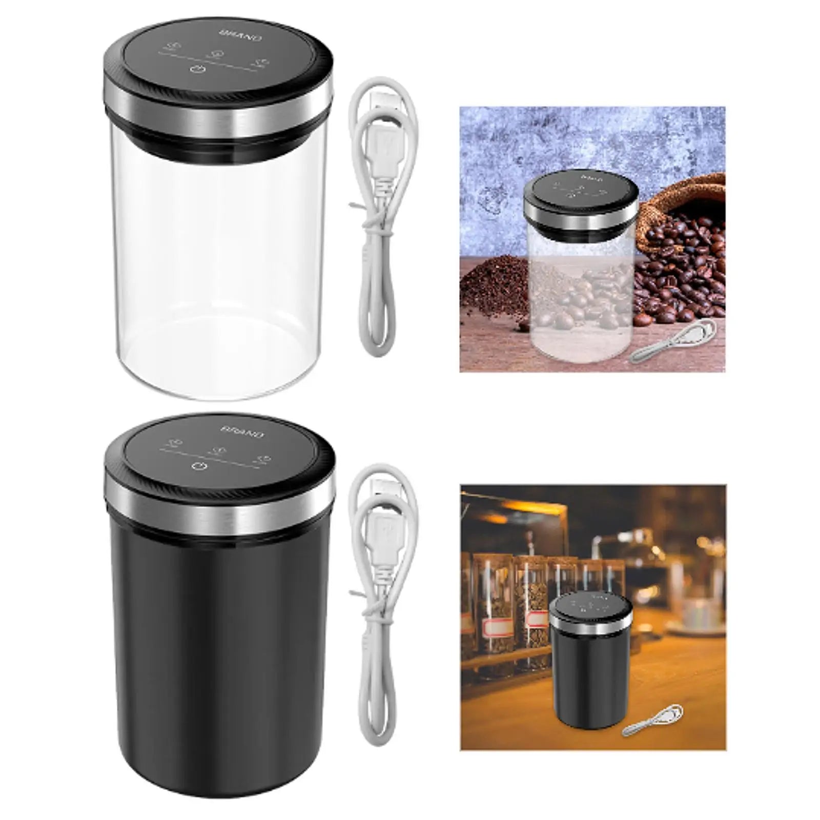 Barattolo in Vetro Borosilicato con Chiusura Sottovuoto Automatica – Contenitore Ermetico per Caffè, Tè e Alimenti Secchi