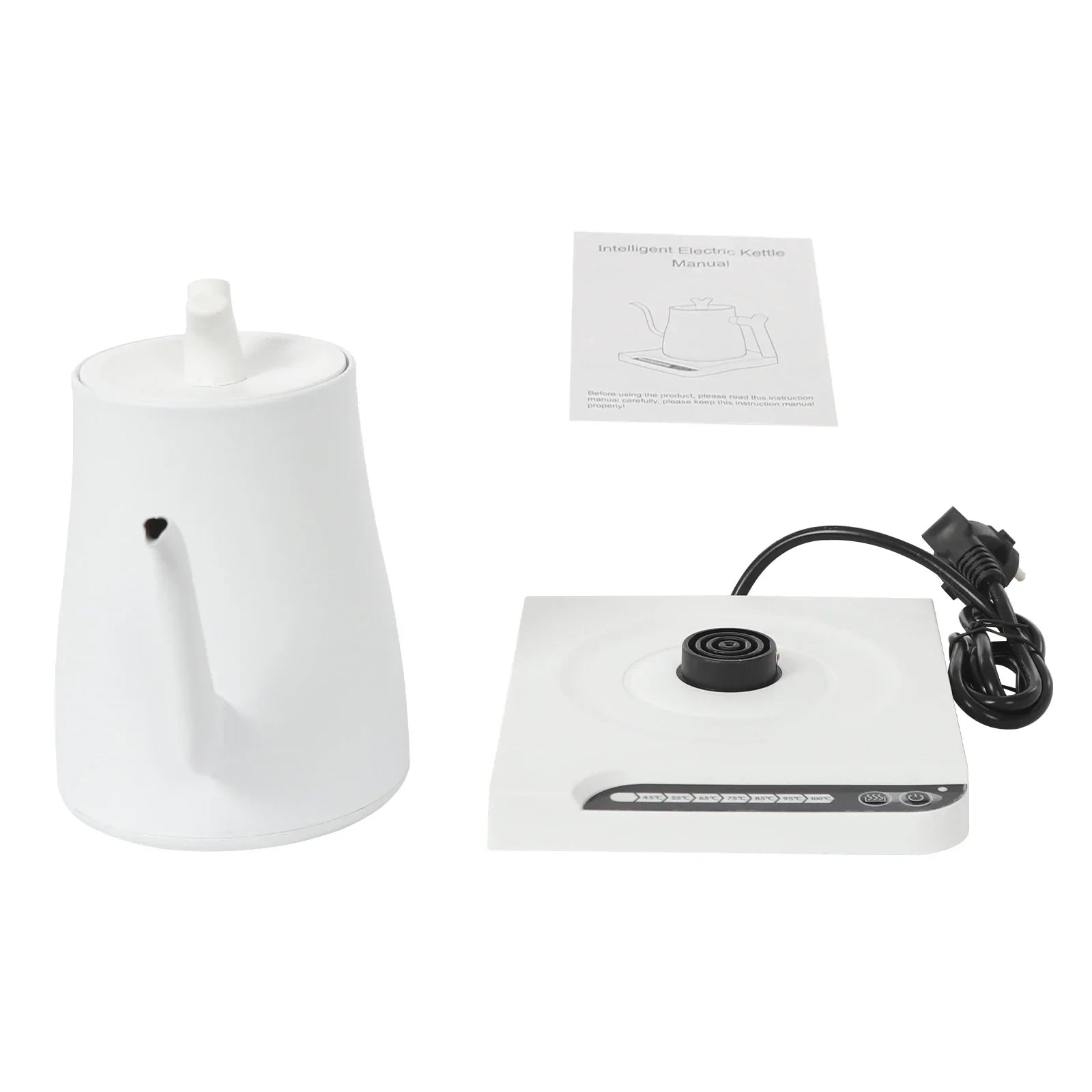 Bollitore Elettrico a Collo di Cigno 1 L in Acciaio Inox 304 – Controllo Temperatura 45–100°C, 1000W, 220V per Pour Over e Tè