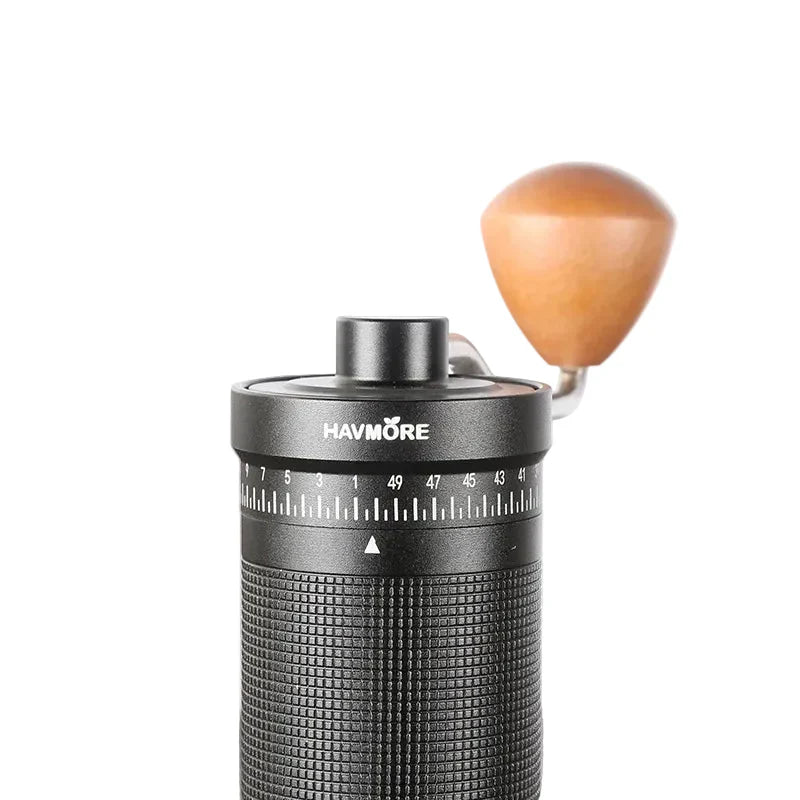 Macinacaffè Manuale Portatile con Macine Coniche 38 mm – Corpo in Alluminio e Regolazione Multi-Livello per Espresso e Pour Over