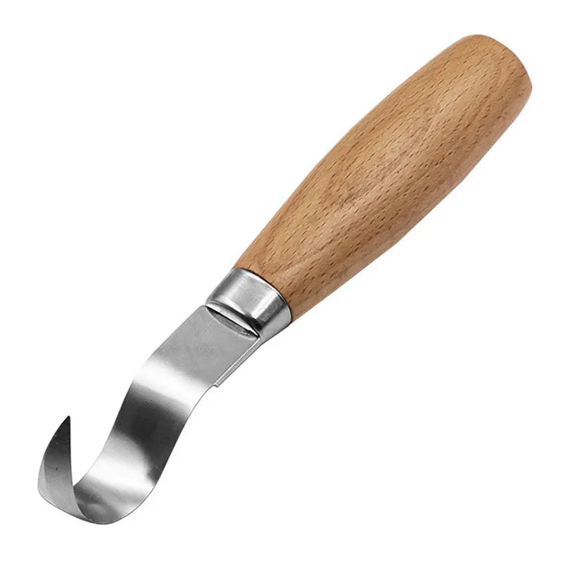 Set Coltelli da Intaglio in Acciaio Inossidabile con Manici in Faggio