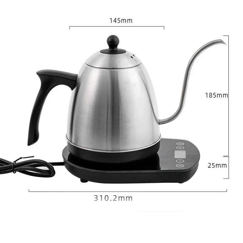 Bollitore Elettrico Smart a Collo di Cigno 800 ml – Controllo Temperatura Costante, 1200W, Acciaio Inox 304 per Pour Over e Tè