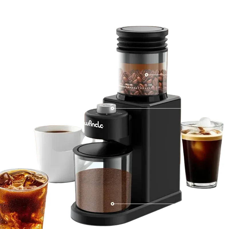 Macinacaffè Elettrico a Macine Coniche 200W – 25 Livelli di Macinatura Regolabili per Espresso e Metodi di Estrazione