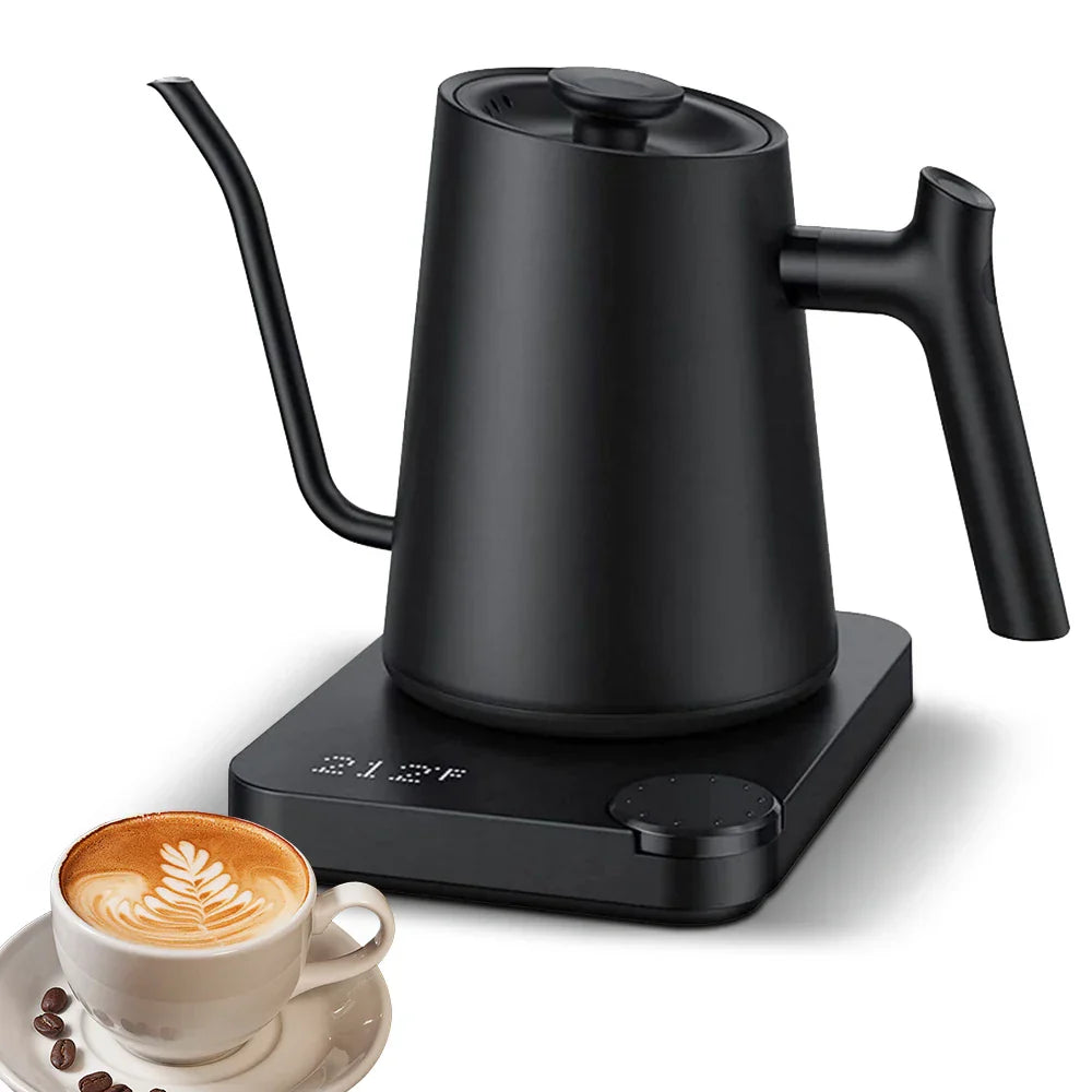 Bollitore Elettrico a Collo di Cigno 0,9 L con Controllo Temperatura e Display – 1200W Riscaldamento Rapido per Pour Over e Tè