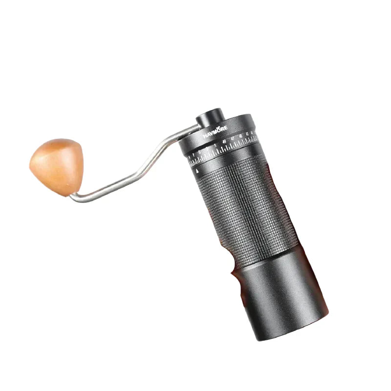 Macinacaffè Manuale Portatile con Macine Coniche 38 mm – Corpo in Alluminio e Regolazione Multi-Livello per Espresso e Pour Over