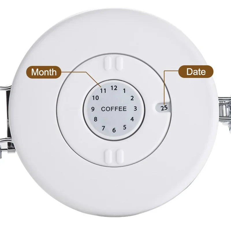 Contenitore Ermetico per Caffè 1,8L in Acciaio Inox 304 – Barattolo Sottovuoto per Chicchi, Polveri e Alimenti Secchi con Cucchiaio Dosatore