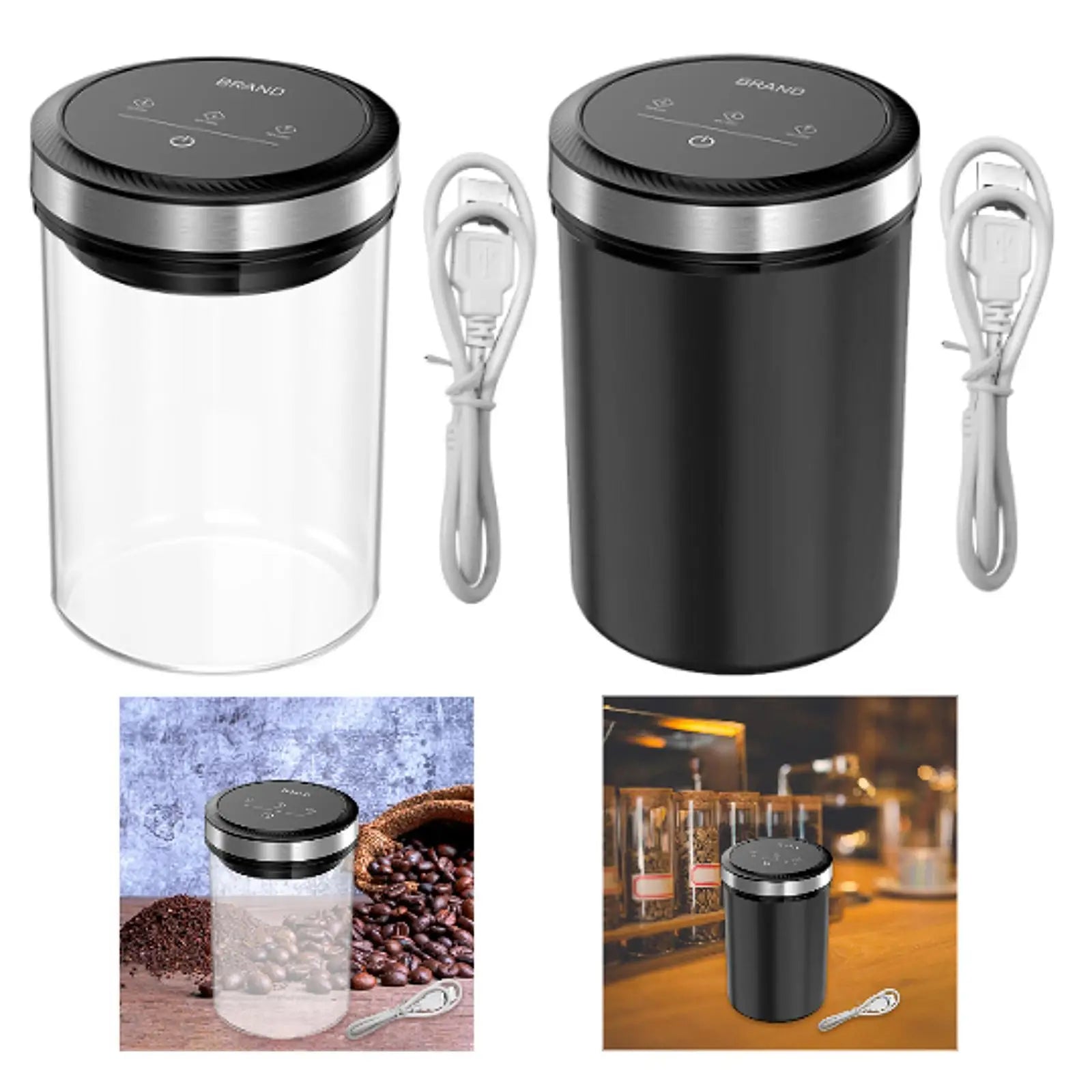 Barattolo in Vetro Borosilicato con Chiusura Sottovuoto Automatica – Contenitore Ermetico per Caffè, Tè e Alimenti Secchi