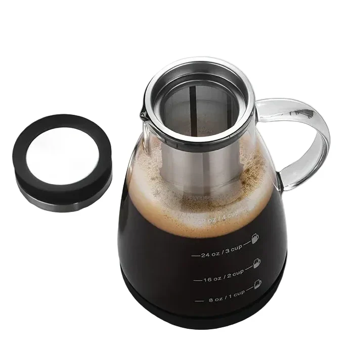 Caraffa in Vetro da 710 ml per Cold Brew e Caffè Freddo – Sistema Manuale Pour Over per Bevande Fredde