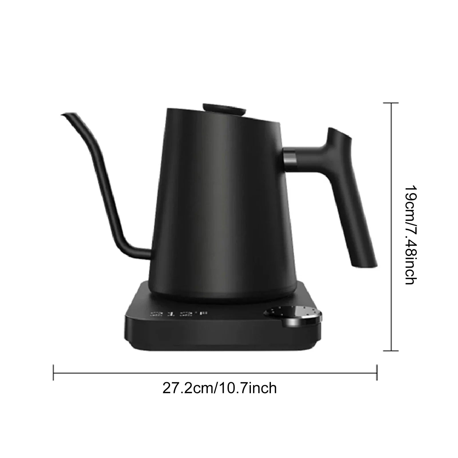 Bollitore Elettrico a Collo di Cigno 0,9 L con Controllo Temperatura e Display – 1200W Riscaldamento Rapido per Pour Over e Tè